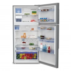 Unutrašnjost samostojećeg frižidera sa zamrzivačem Beko, sivi, dvoja vrata