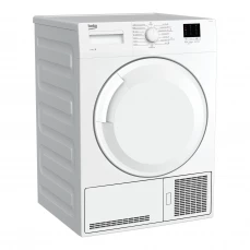 Bočna i prednja strana sušilice za veš Beko, bijela