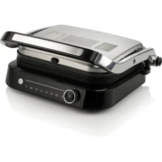 Kontaktni gril sa mogućnošću za pečenje, grilovanje i tostiranje.