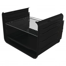 Električni štednjak sa običnom pećnicom i staklenim poklopcem.