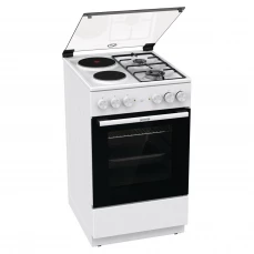 Kombinovani štednjak sa električnom pećnicom i staklenim poklopcem.