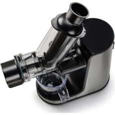 Sokovnik sa posudama za sok i odstranjenu pulpu sa sistemom protiv kapanja.