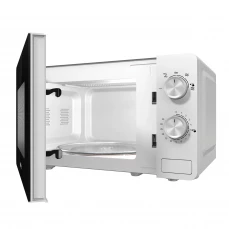 Samostojeća mikrovalna pećnica Gorenje sa otvorenim vratima, bijela