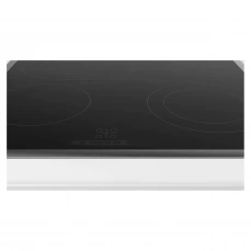 Ugradbena staklokeramička ploča za kuvanje sa okvirom od nehrđajućeg čelka.