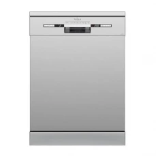 Prednja strana samostojeće mašine za pranje suđa Tesla, siva